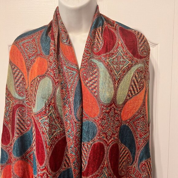 Pashmina Cashmere Scarf-Beautiful Bright Colors-27" x 86"- Warm/Cozy-Versatile - Picture 7 of 16